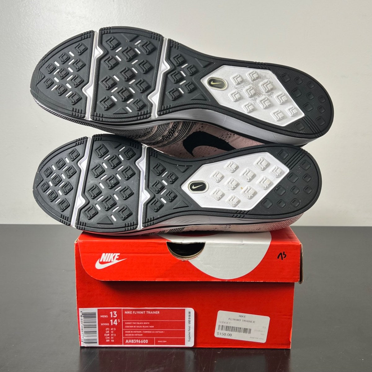 Nike Flyknit Trainer Sunset Tint 13 (Lightly Worn Pre-Owned)NikeSunset Tint/Black-White - Image 6