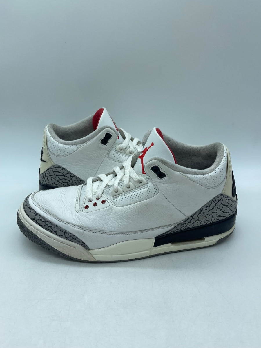 Jordan 3 Retro White Cement Reimagined 11 (Moderately Worn Pre-Owned)JordanSummit White/Fire Red/Black/Cement Grey - Image 1