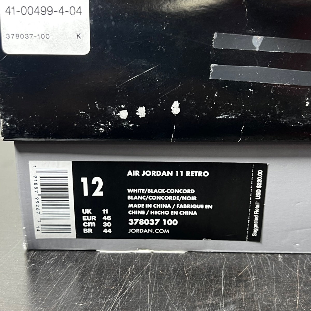 Jordan 11 Retro Concord (2018) 12 (Heavily Worn Pre-Owned)JordanWhite/Black-Concord - Image 4
