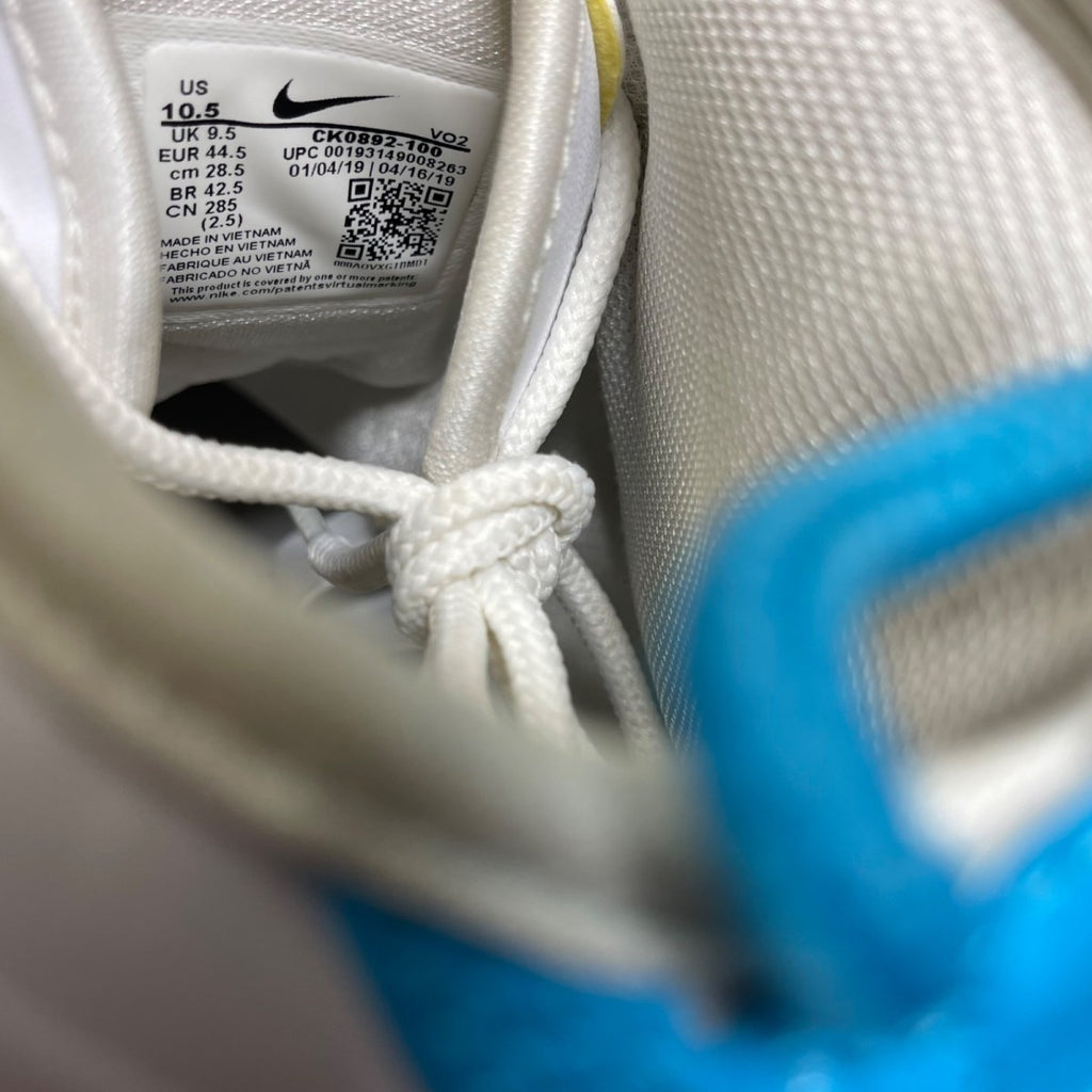 Nike Air Max Uptempo 95 Blue Fury 10.5 (Moderately Worn Pre-Owned)NikeWhite/Blue Fury-Canyon Gold - Image 6