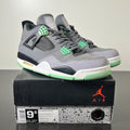 Jordan 4 Retro Green Glow 9.5 (Heavily Worn Pre-Owned)JordanDark Grey/Green Glow-Cement Grey-Black - Image 1