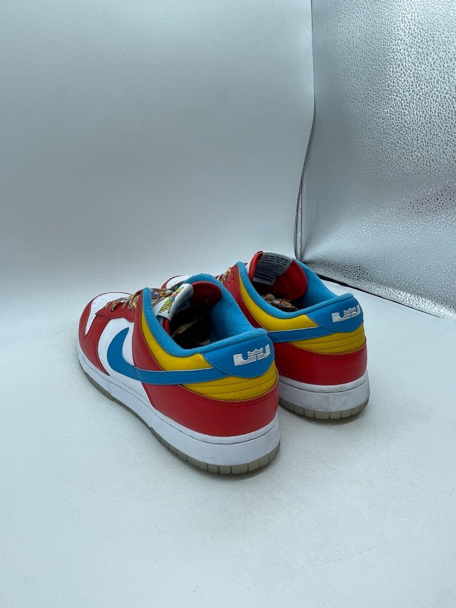 Nike Dunk Low QS LeBron James Fruity Pebbles 11.5 (Moderately Worn Pre-Owned)NikeHabanero Red/Laser Blue/White - Image 4