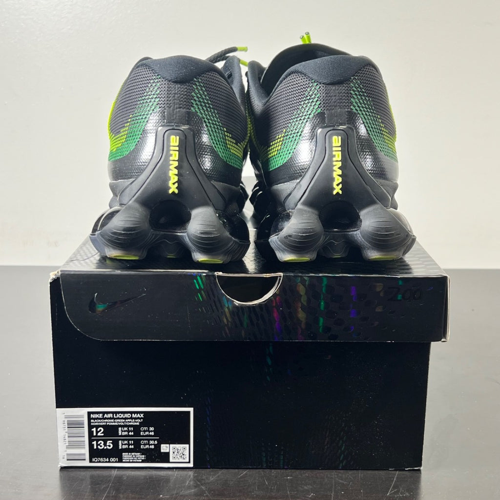 Nike Air Liquid Max Black Green Apple 12 (Lightly Worn Pre-Owned)NikeBlack/Chrome/Green Apple/Volt/Radiant Green/Clear - Image 4