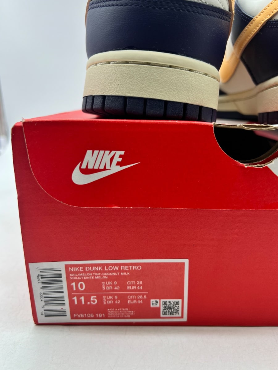Nike Dunk Low Retro From Nike To You Midnight Navy 10 (Lightly Worn Pre-Owned)NikeSail/Midnight Navy/Coconut Milk/University Red/Pale Vanilla - Image 6