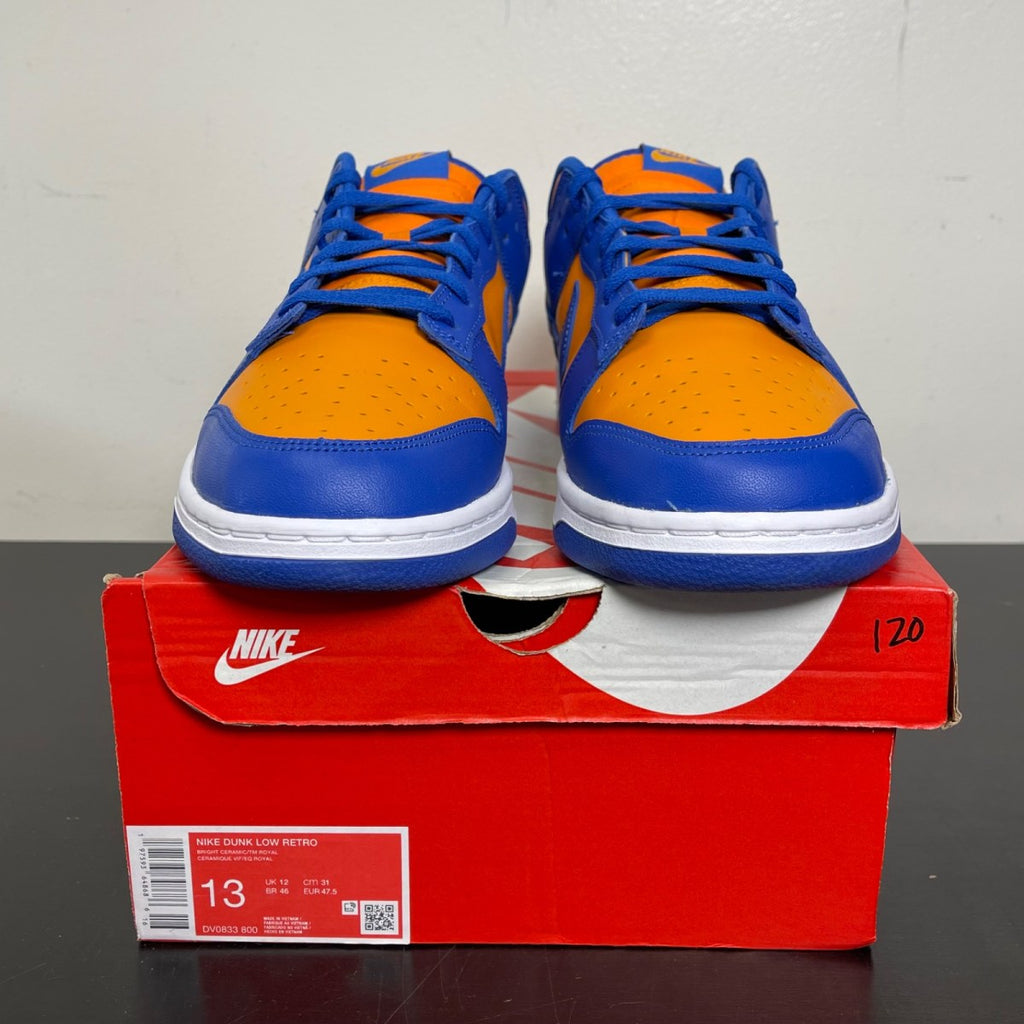 Nike Dunk Low Knicks 13 (Moderately Worn Pre-Owned)NikeBright Ceramic/Team Royal/University Red - Image 2