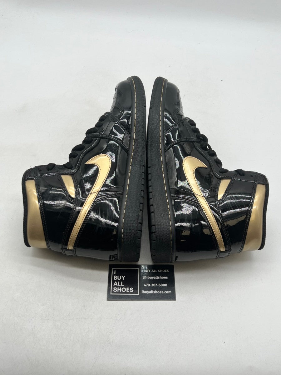 Jordan 1 Retro High Black Metallic Gold (2020) 10 (Lightly Worn Pre-Owned) - Image 8