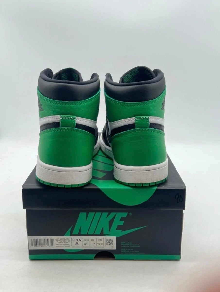 Jordan 1 Retro High OG Lucky Green 8 (Lightly Worn Pre-Owned)JordanBlack/Lucky Green-White - Image 3