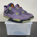Jordan 4 Retro Canyon Purple (Women's) 12W (Moderately Worn Pre-Owned)JordanCanyon Purple/Anthracite/Alligator/Safety Orange - Image 1