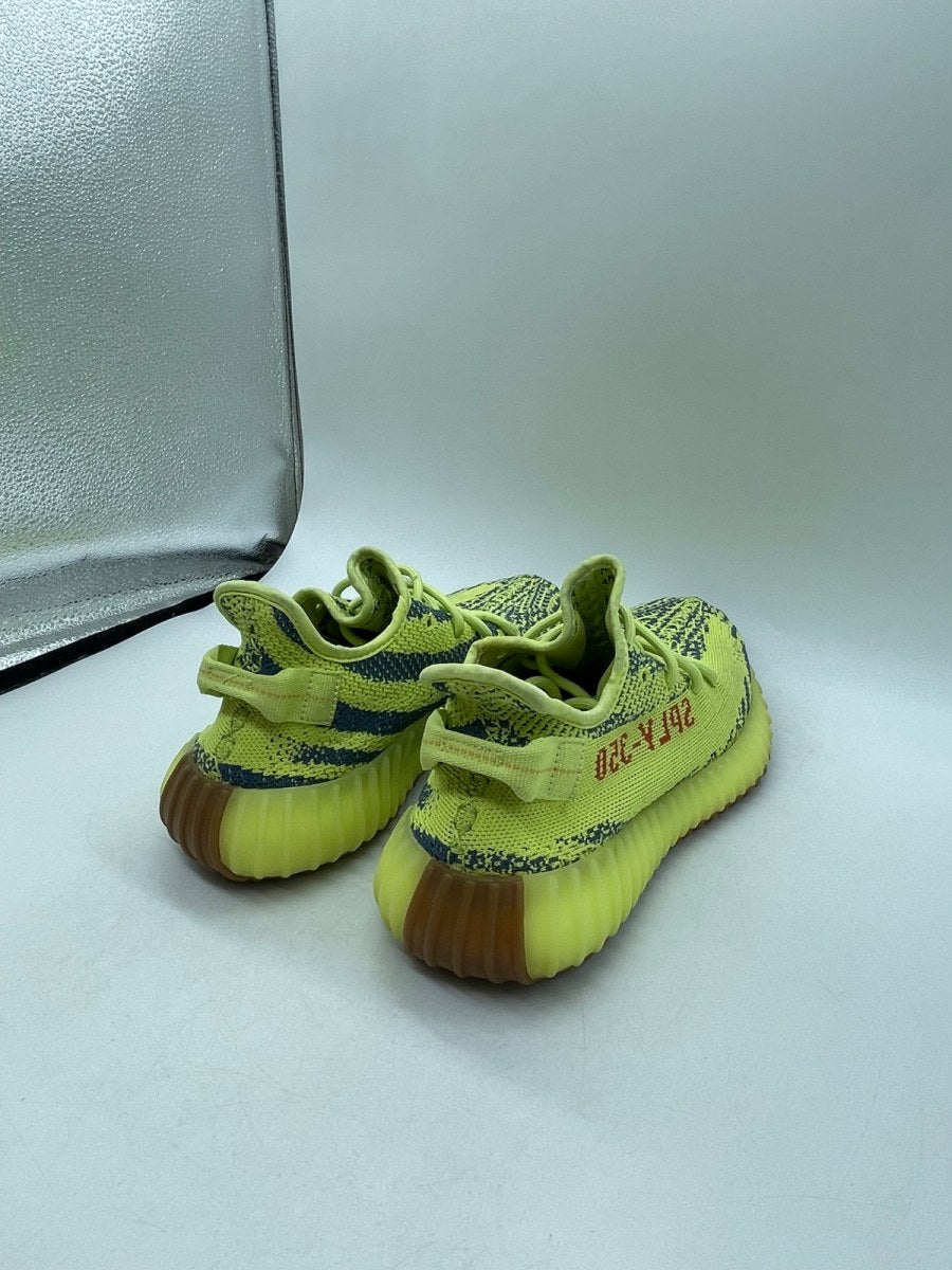 adidas Yeezy Boost 350 V2 Semi Frozen Yellow 9.5 (Moderately Worn Pre-Owned)adidasSemi Frozen Yellow/Raw Steel/Red - Image 5