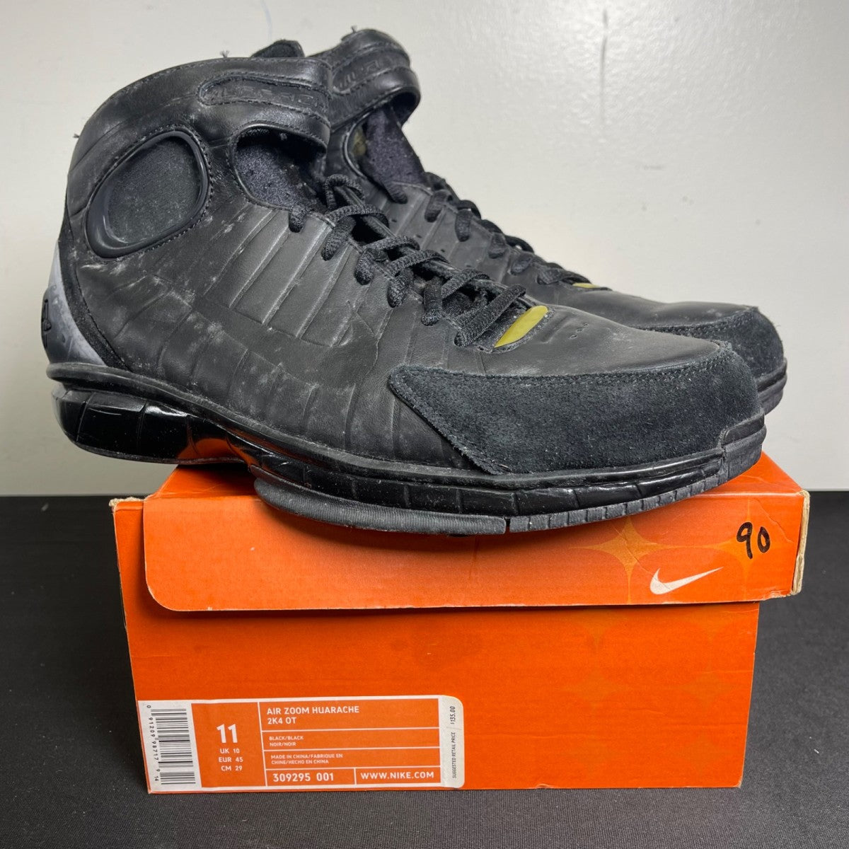 Nike Air Zoom Huarache 2K4 OT 'Black Silver' (Size 11) - Image 1