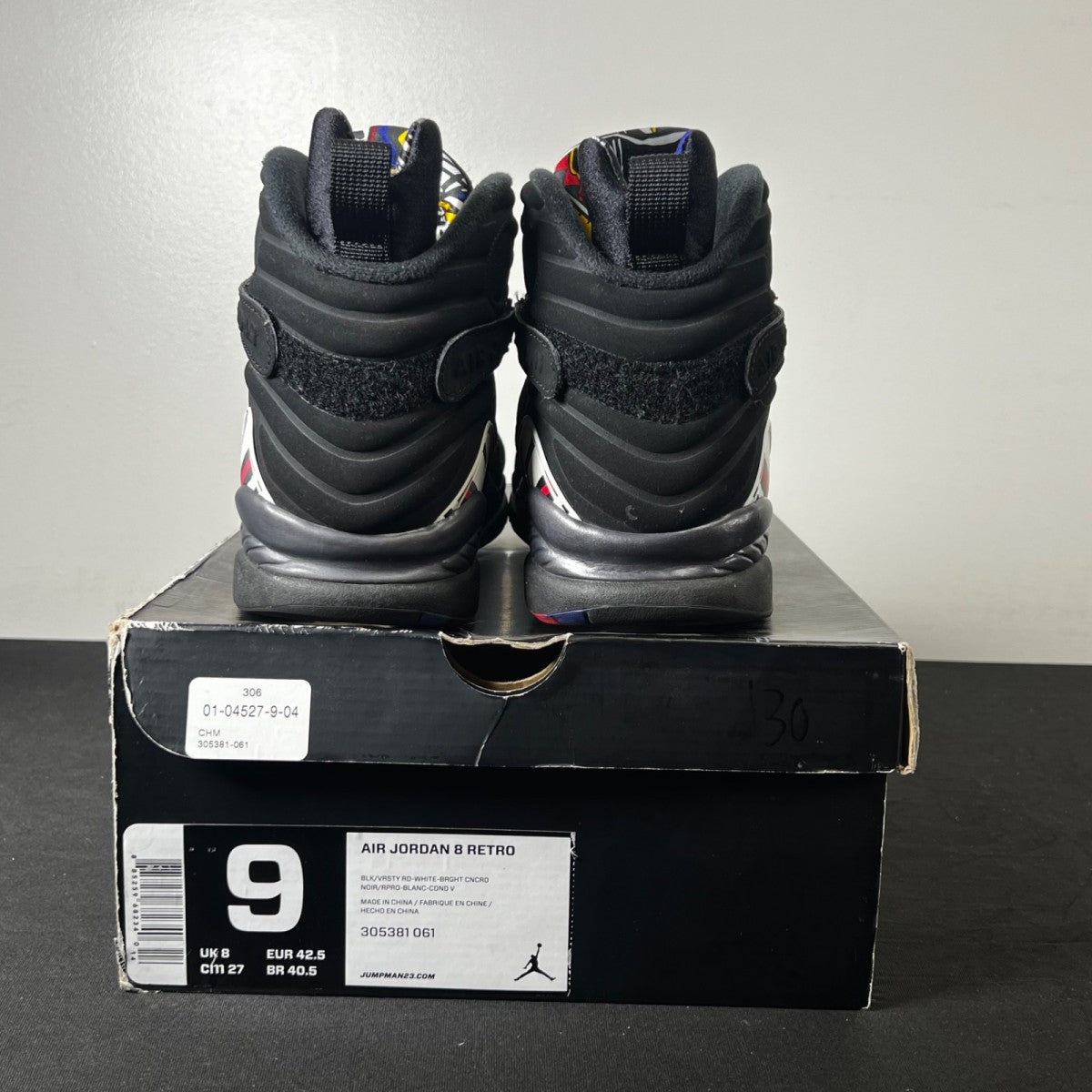 Jordan 8 Retro Playoffs (2013) 9 (Heavily Worn Pre-Owned)JordanBlack/True Red-White - Image 5