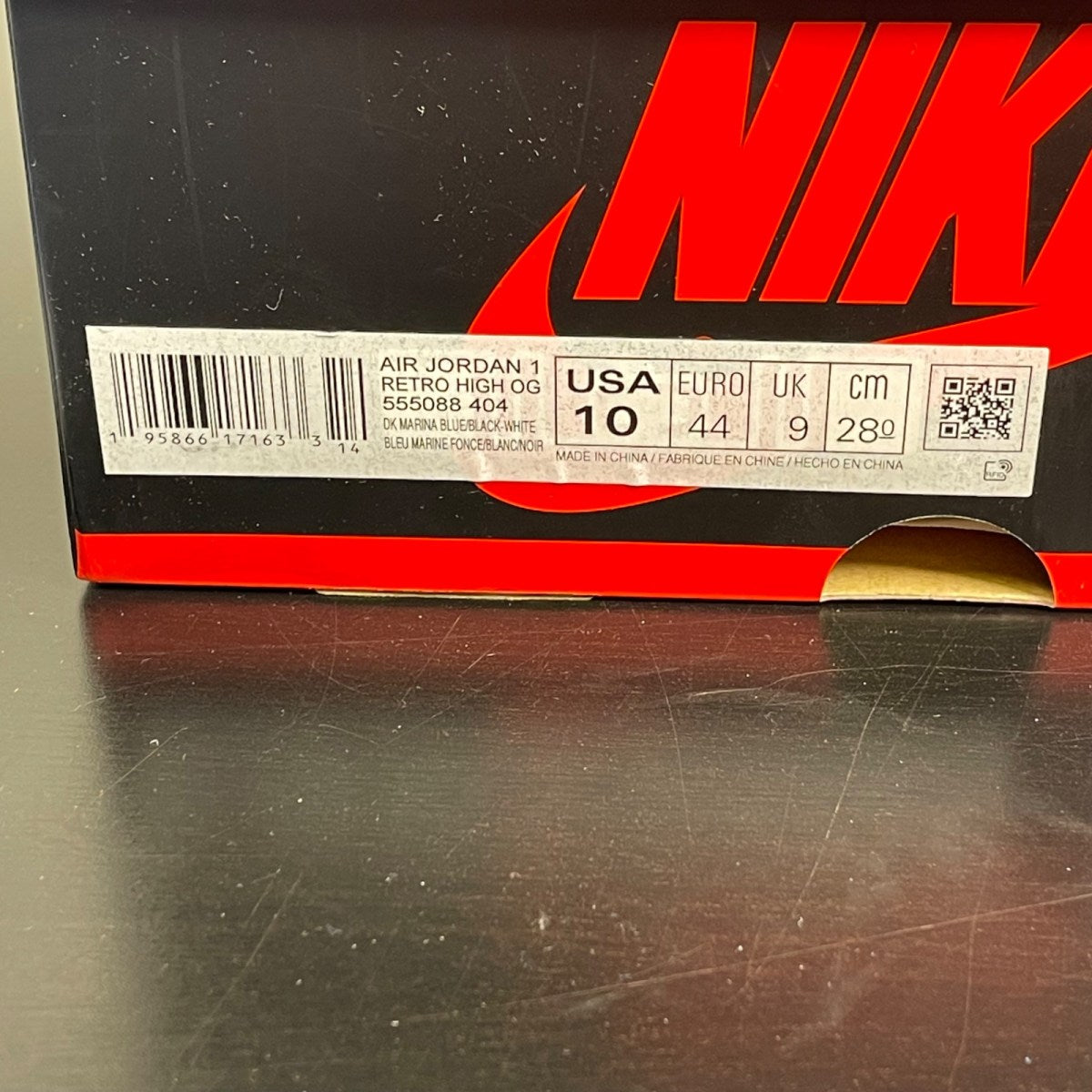 Jordan 1 Retro High OG Dark Marina Blue 10 (Moderately Worn Pre-Owned)JordanDark Marina Blue/Black-White - Image 7