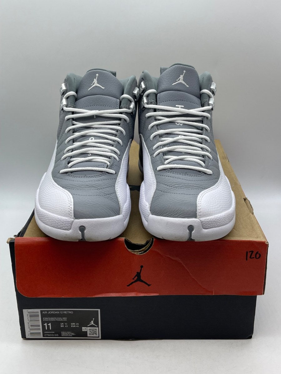 Jordan 12 Retro Stealth 11 (Moderately Worn Pre-Owned)JordanStealth/White/Cool Grey - Image 2