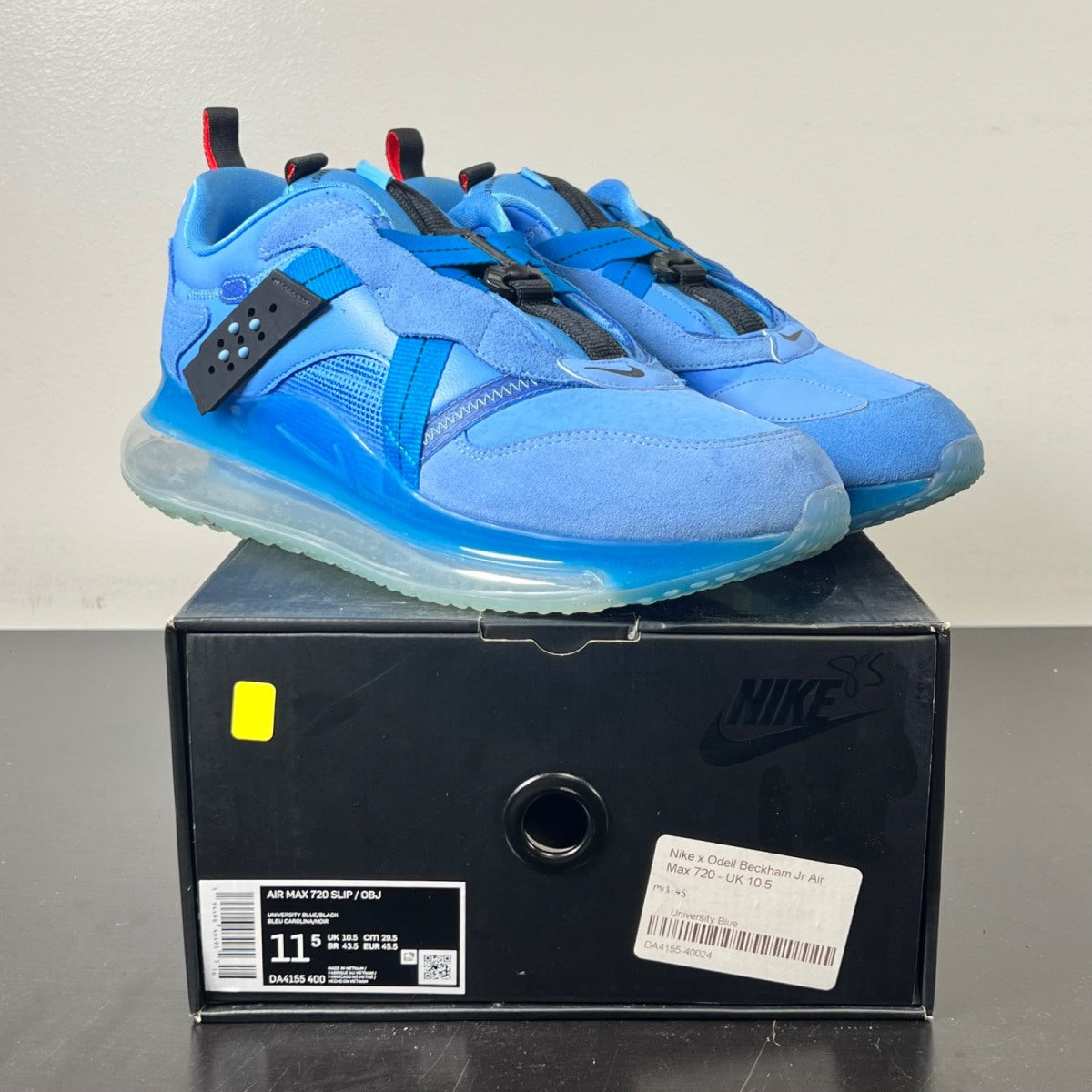 Nike Air Max 720 OBJ Slip University Blue 11.5 (Lightly Worn Pre-Owned)NikeUniversity Blue/Black-Industrial Blue - Image 1