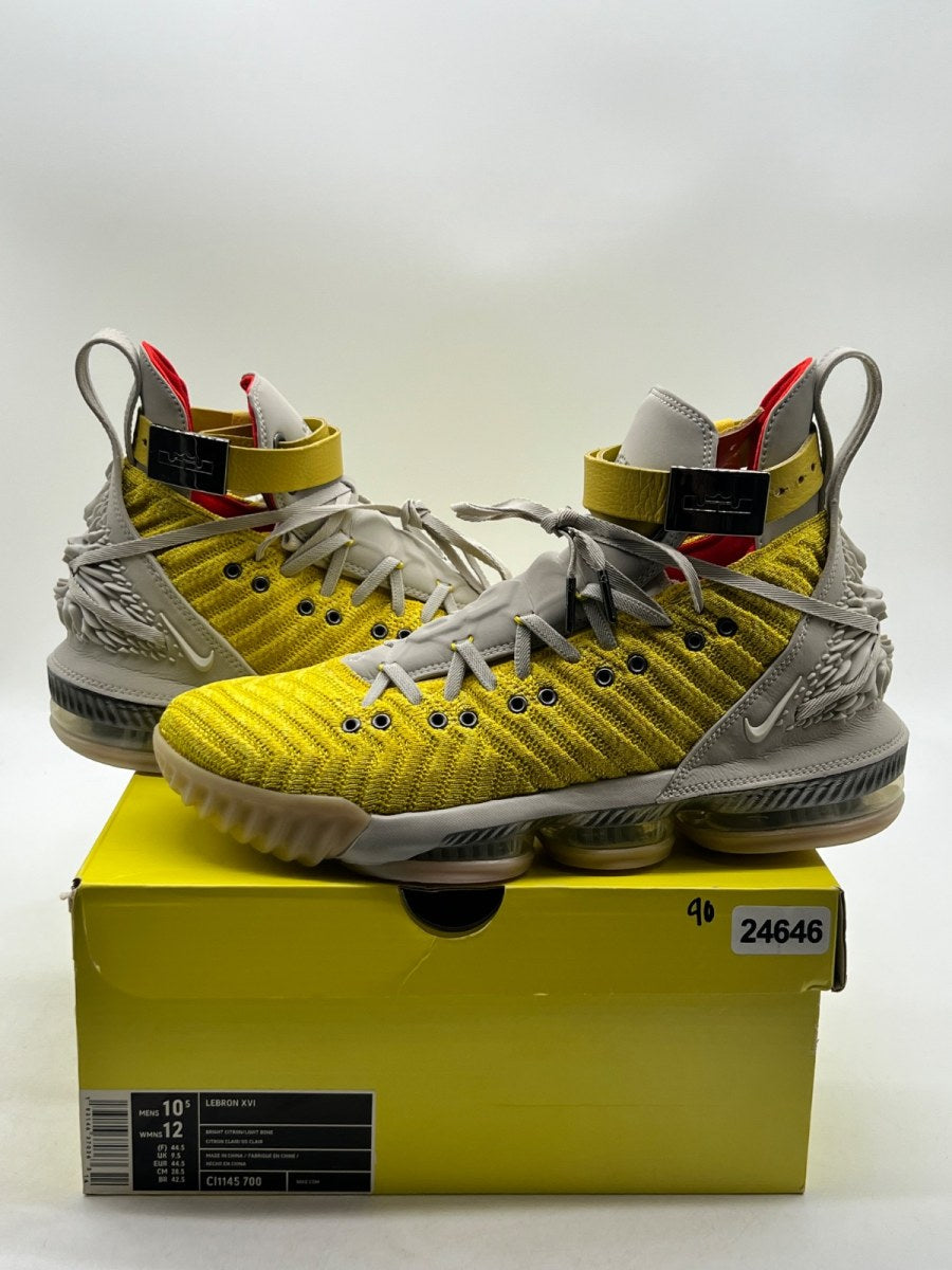 Nike LeBron 16 Harlem Fashion Row Harlem Stage 10.5 (Lightly Worn Pre-Owned)NikeBright Citron/Summit White - Image 1