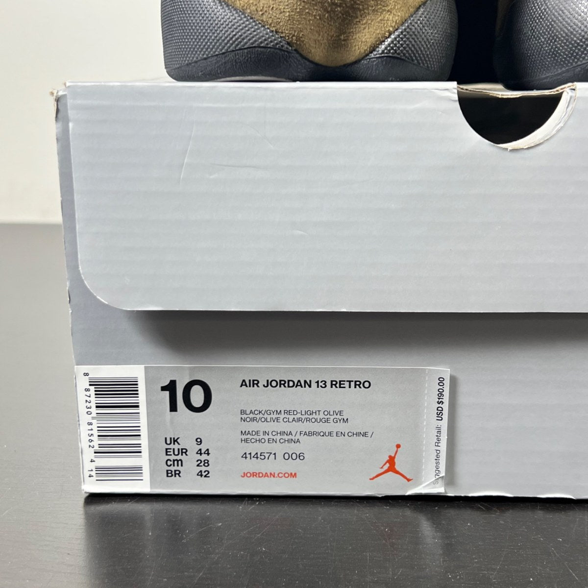 Jordan 13 Retro Olive 10 (Lightly Worn Pre-Owned)JordanBlack/True Red-Light Olive - Image 5