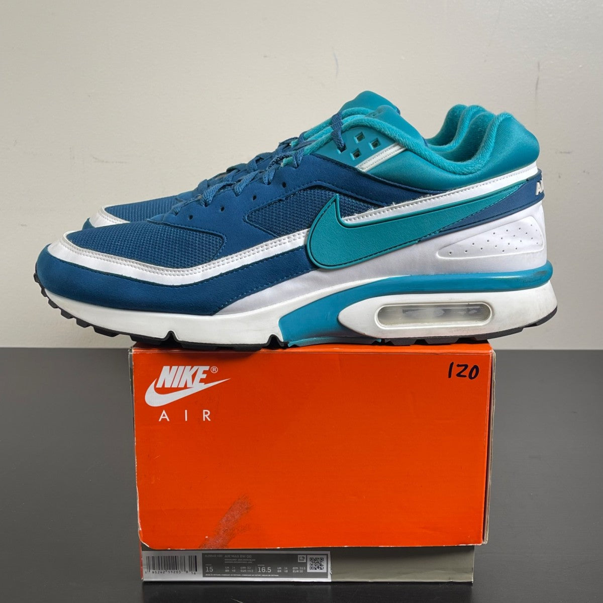Nike Air Max BW OG Marina 15 (Moderately Worn Pre-Owned)NikeMarina/White/Black/Grey Jade - Image 3