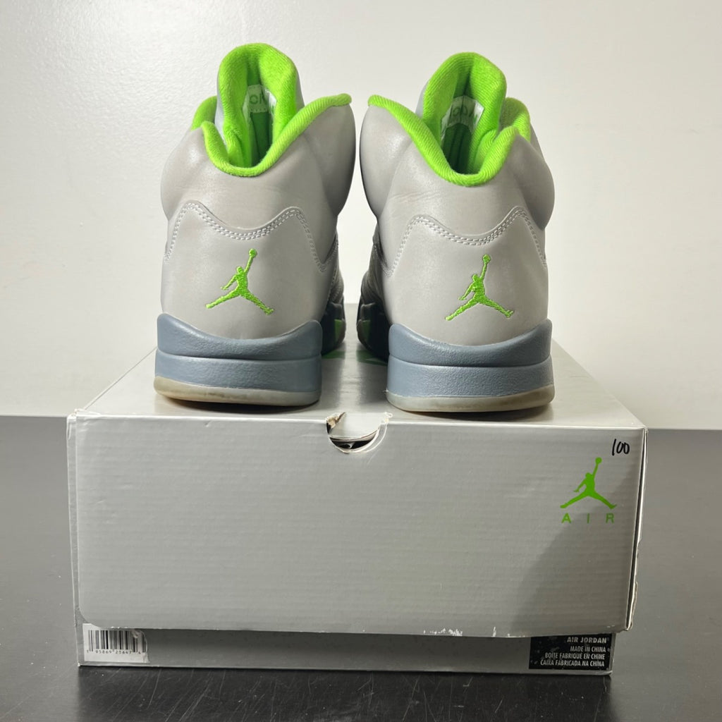 Jordan 5 Retro Green Bean (2022) 12 (Moderately Worn Pre-Owned)JordanSilver/Green Bean-Flint Grey - Image 4