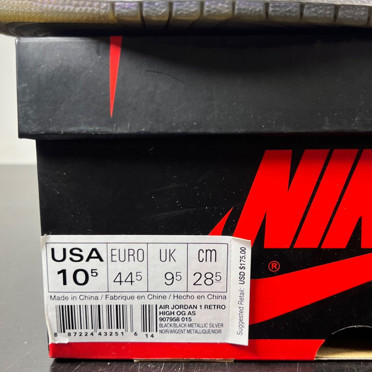 Jordan 1 Retro All-Star Chameleon (2017) 10.5 (Lightly Worn Pre-Owned)JordanBlack/Black-Metallic Silver-White - Image 4