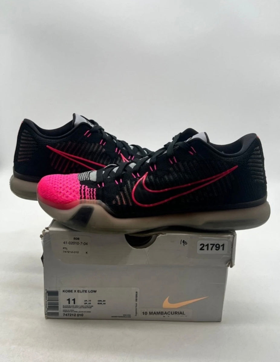 Nike Kobe 10 Elite Mambacurial 11 (Moderately Worn Pre-Owned)NikeBlack/Black-Wolf Grey-Pink Flash - Image 1