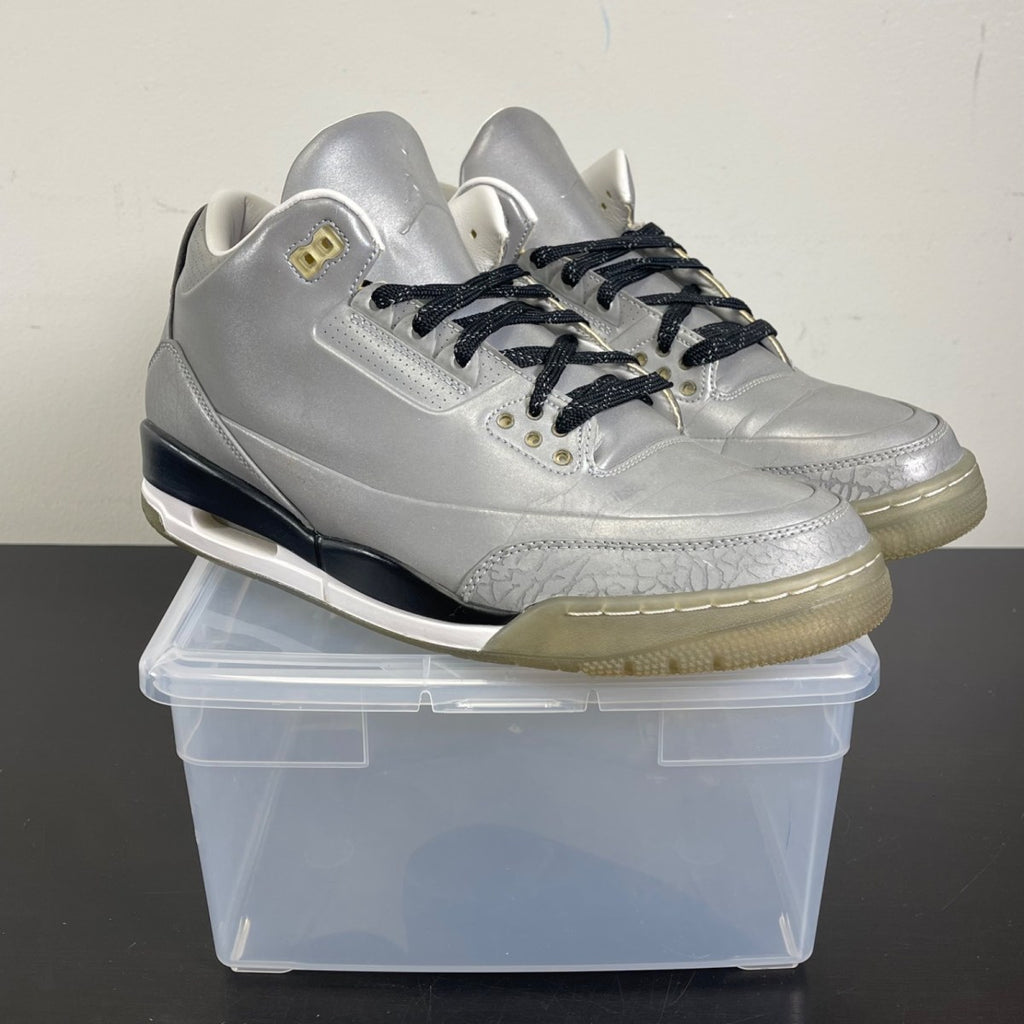 Jordan 3 Retro 5Lab3 Silver 11 (Moderately Worn Pre-Owned)JordanReflect Silver/Reflect Silver-Black-White - Image 1