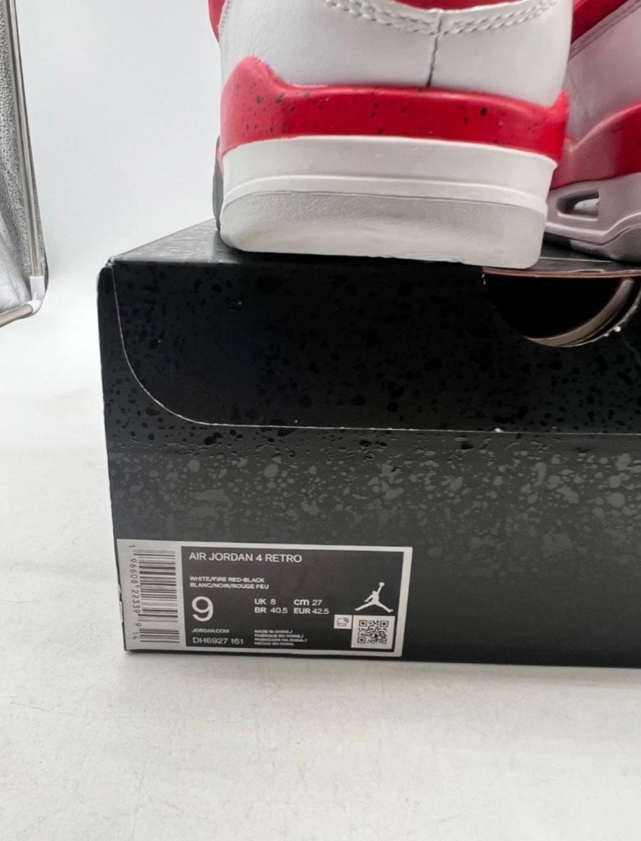 Jordan 4 Retro Red Cement 9 (Lightly Worn Pre-Owned)JordanWhite/Fire Red/Black/Neutral Grey - Image 6