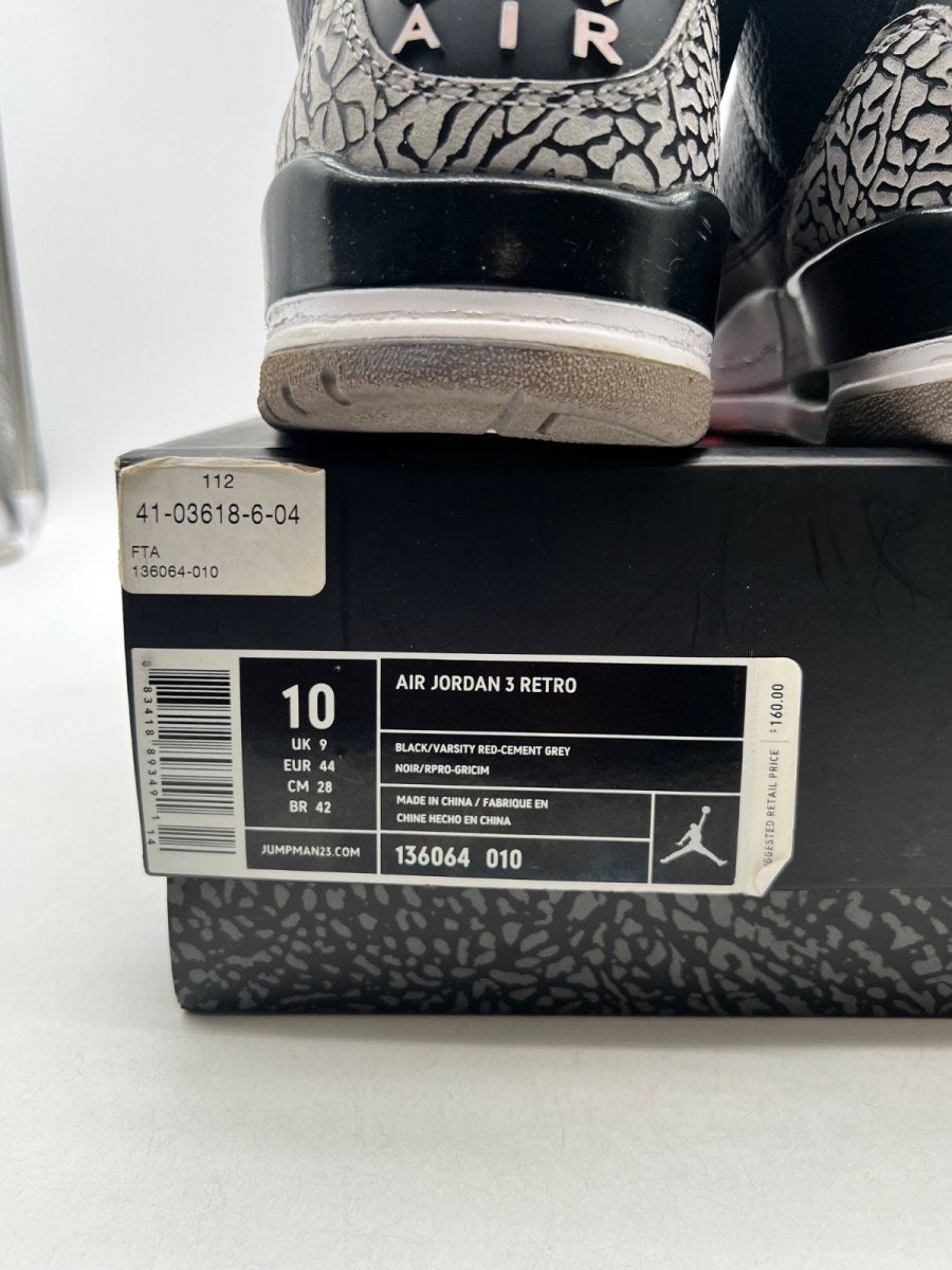 Jordan 3 Retro Black Cement (2011) (Size 10) - Image 6