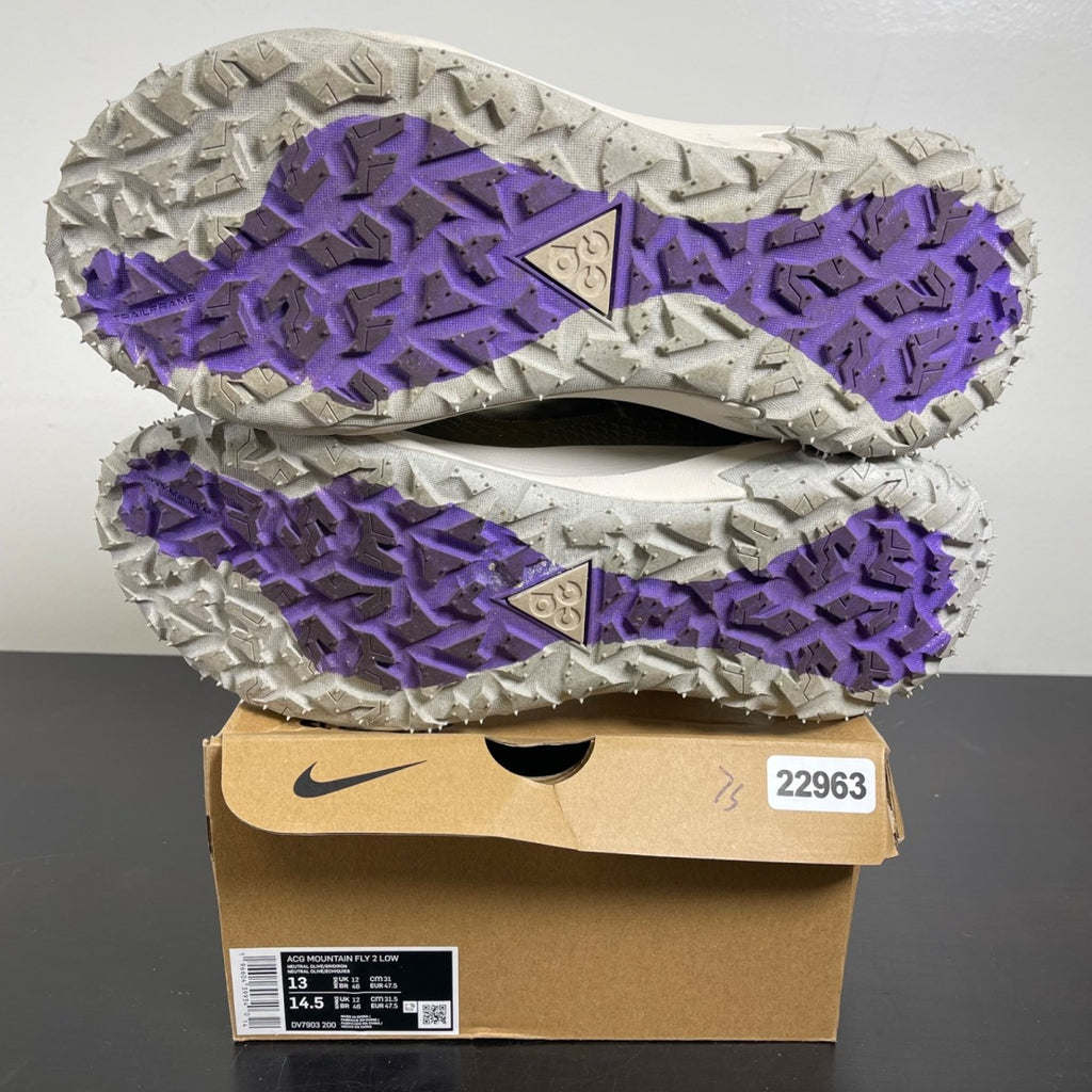 Nike ACG Mountain Fly 2 Low Neutral Olive Mountain Grape 13 (Moderately Worn Pre-Owned)NikeNeutral Olive/Gridiron/Action Grape/Light Orewood Brown/Black - Image 5