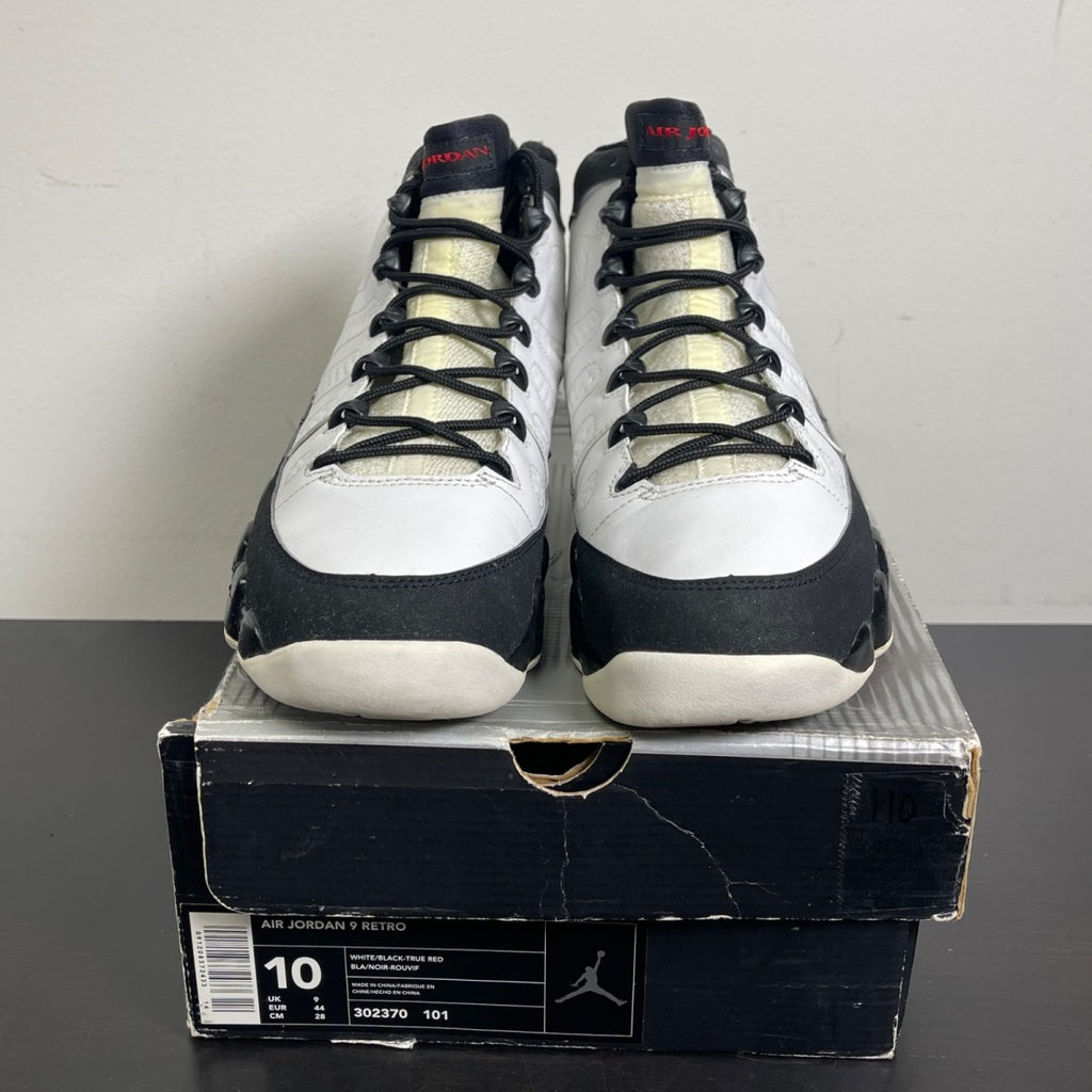 Jordan 9 Retro White Black Red (2002) 10 (Heavily Worn Pre-Owned)JordanWhite/Black-True Red - Image 2