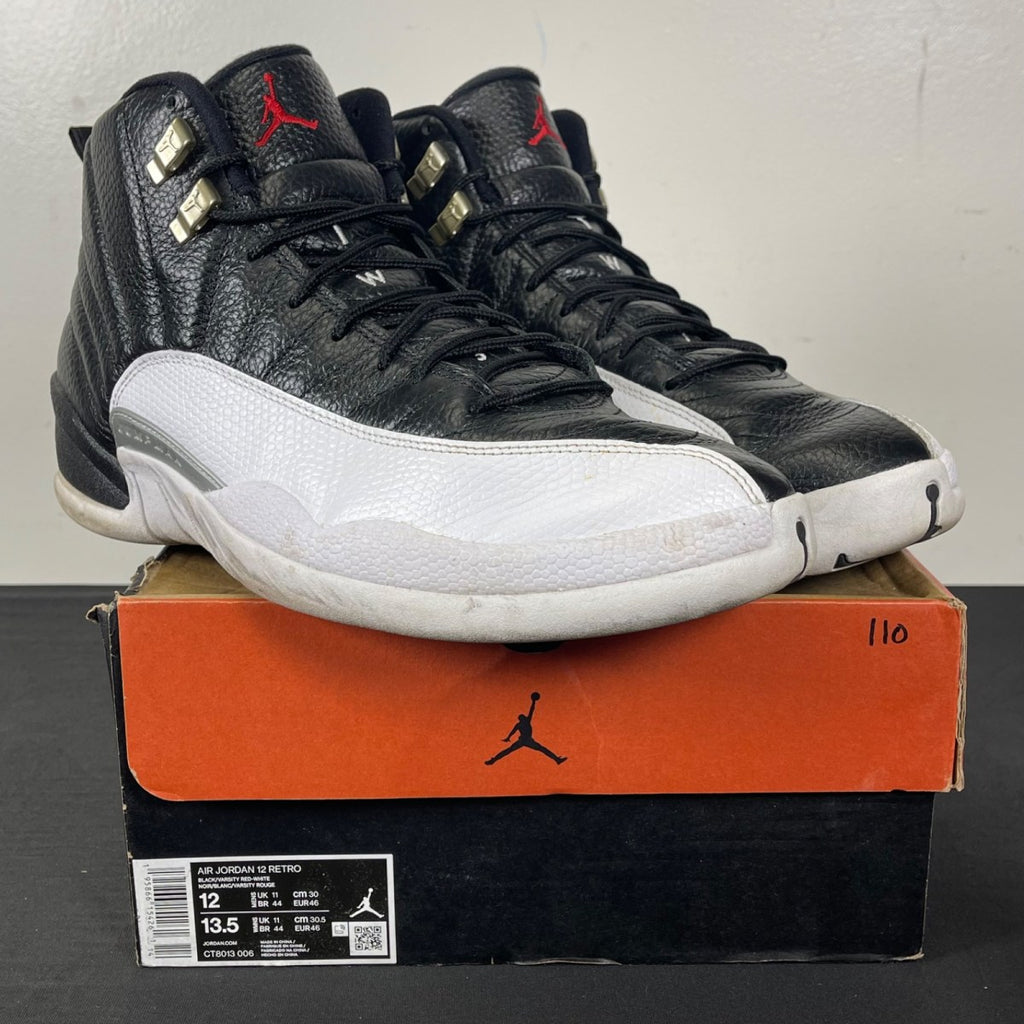 Jordan 12 Retro Playoffs (2022) 12 (Moderately Worn Pre-Owned)JordanBlack/Varsity Red-White - Image 1