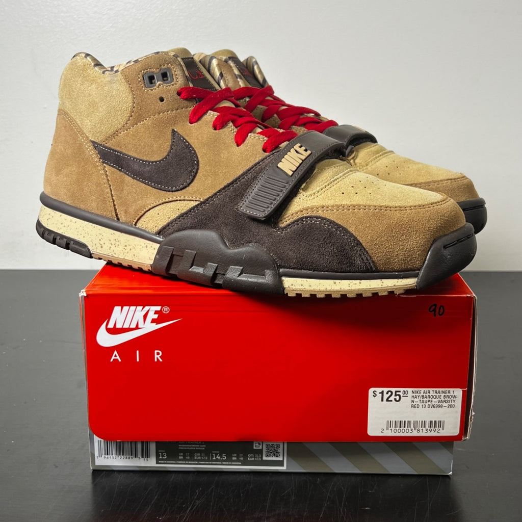 Nike Air Trainer 1 Shima Shima Pack Baroque Brown 13 (Lightly Worn Pre-Owned)NikeHay/Baroque Brown-Taupe-Varsity Red - Image 1