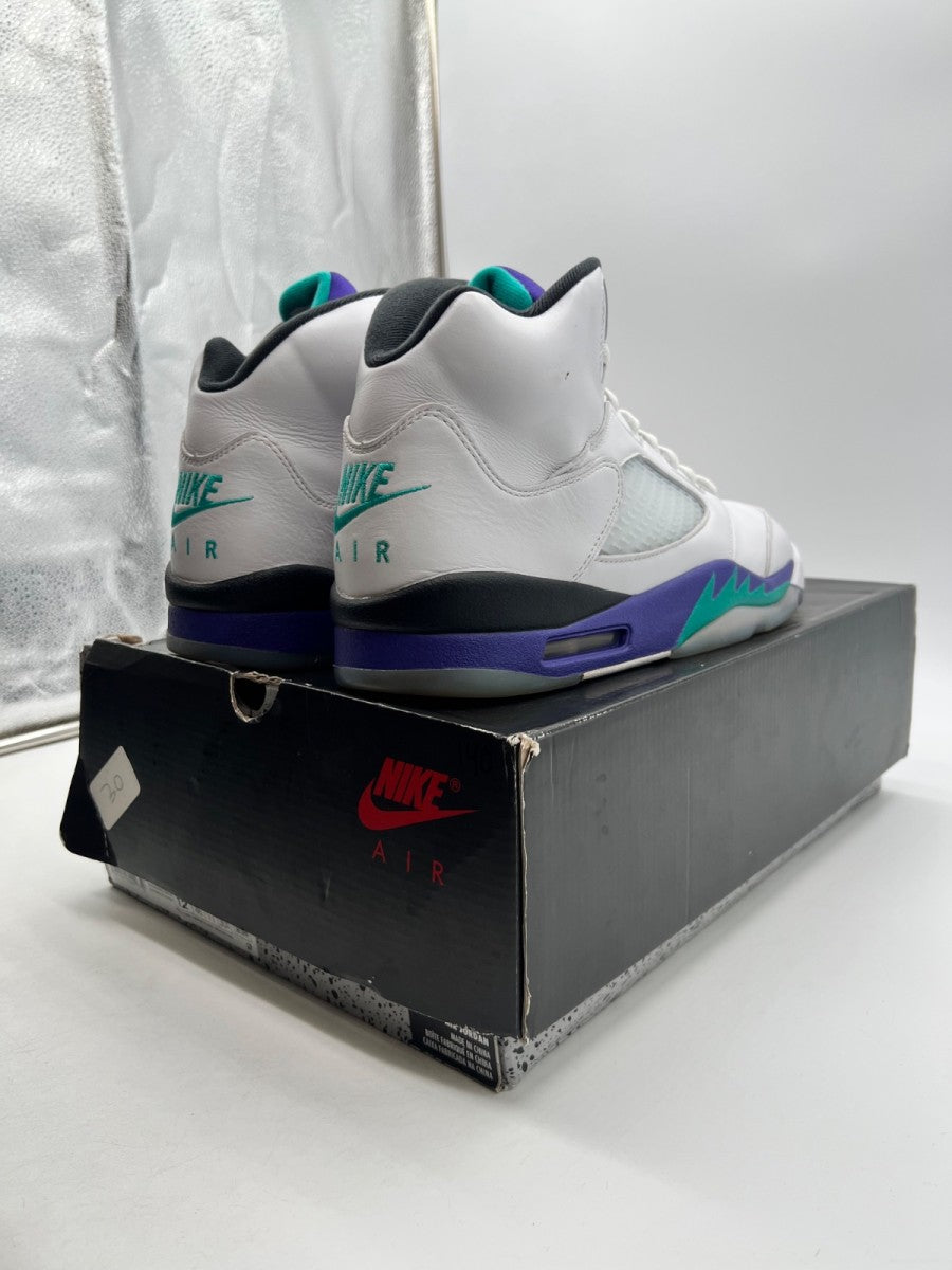 Jordan 5 Retro Grape (2025) 12 (Moderately Worn Pre-Owned)JordanWhite/Grape Ice-New Emerald - Image 5