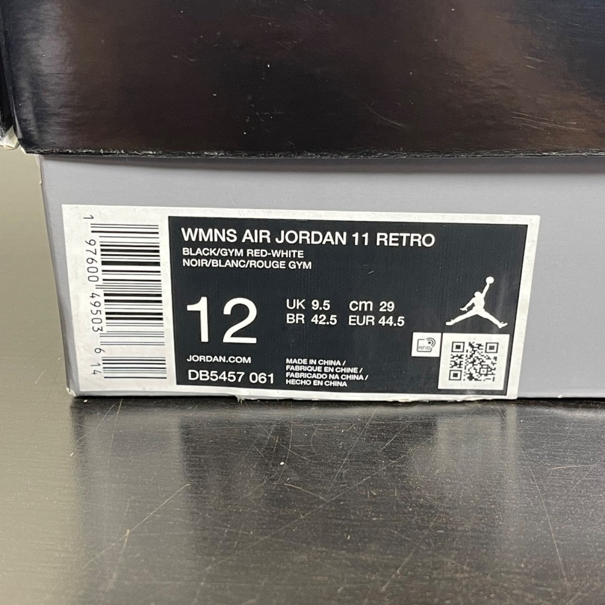 Jordan 11 Retro Bred Velvet (Women's) 12W (Lightly Worn Pre-Owned)JordanBlack/Gym Red/White - Image 7
