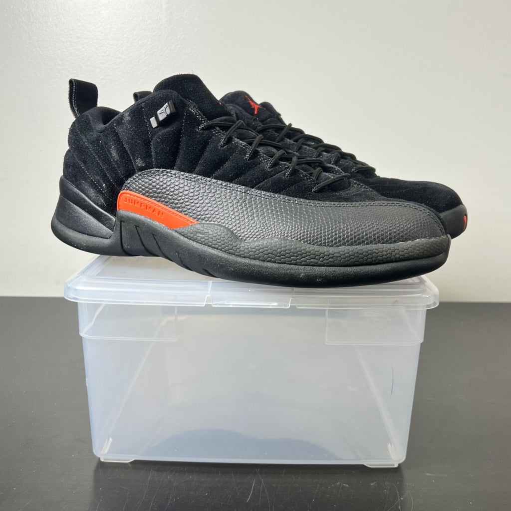 Jordan 12 Retro Low Max Orange 10.5 (Moderately Worn Pre-Owned)JordanBlack/Max Orange-Anthracite-Metallic Silver - Image 1