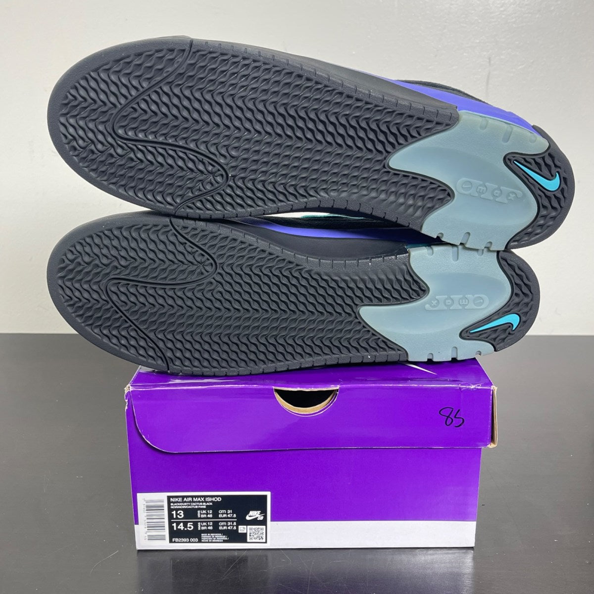 Nike SB Air Max Ishod Wair Black Grape 13 (Moderately Worn Pre-Owned)NikeBlack/Black/Persian Violet/Dusty Cactus - Image 5