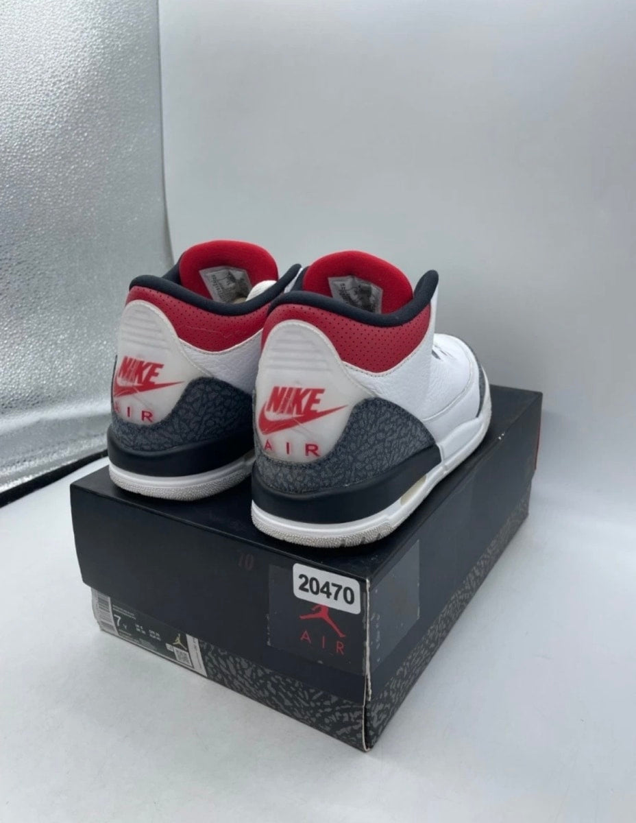 Jordan 3 Retro SE Fire Red Denim (GS) 6Y (Moderately Worn Pre-Owned)JordanWhite/Fire Red-Black - Image 5