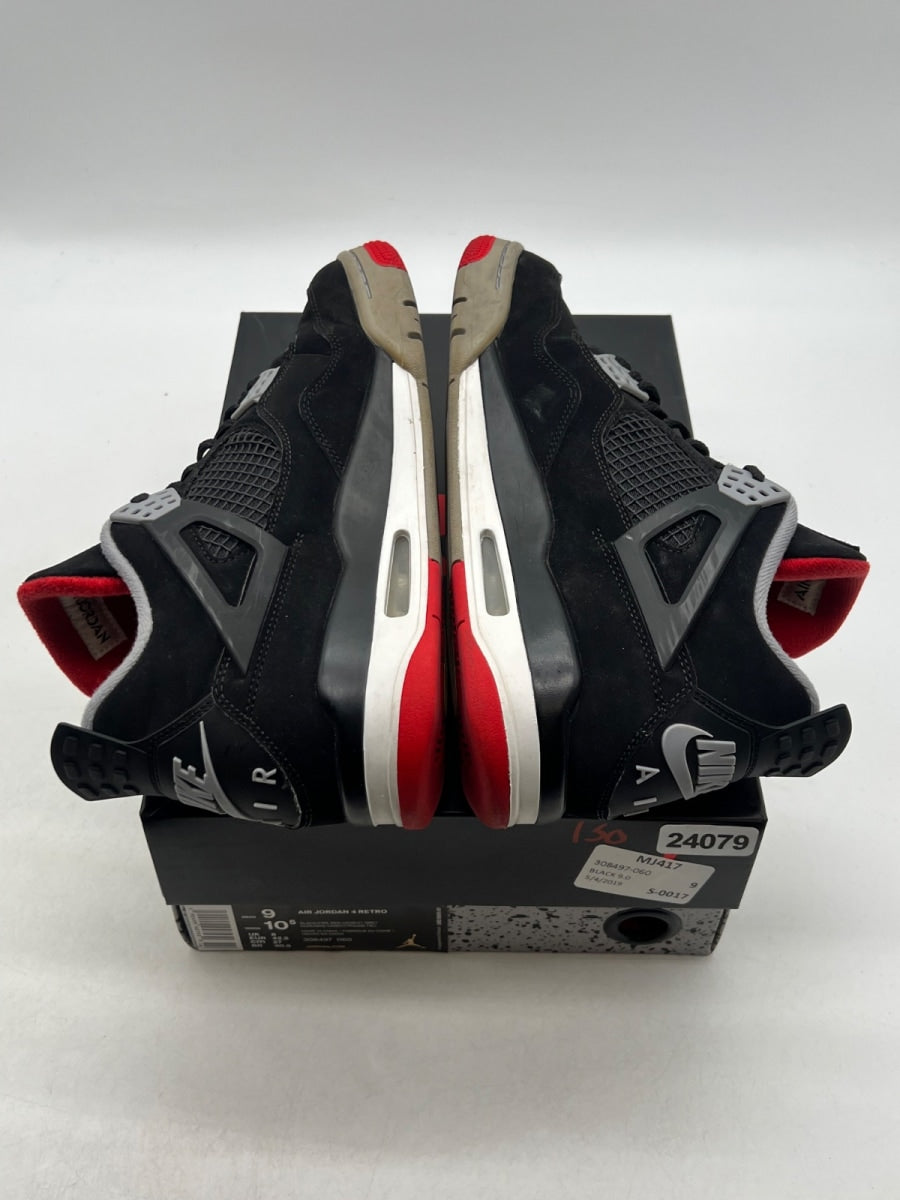 Jordan 4 Retro Bred (2019) 9 (Moderately Worn Pre-Owned)JordanBlack/Fire Red-Cement Grey-Summit White - Image 9