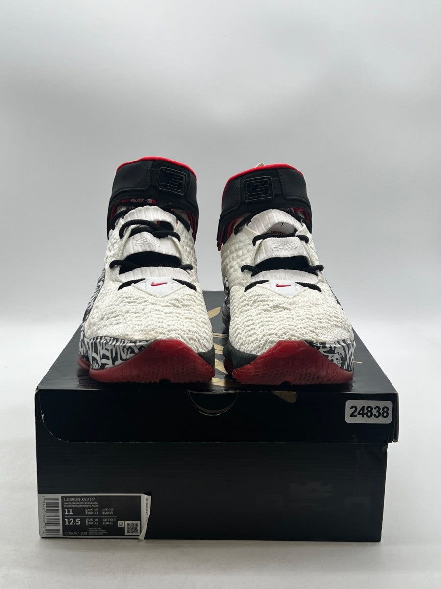 Nike LeBron 17 Graffiti 11 (Lightly Worn Pre-Owned)NikeWhite/University Red-Black - Image 2