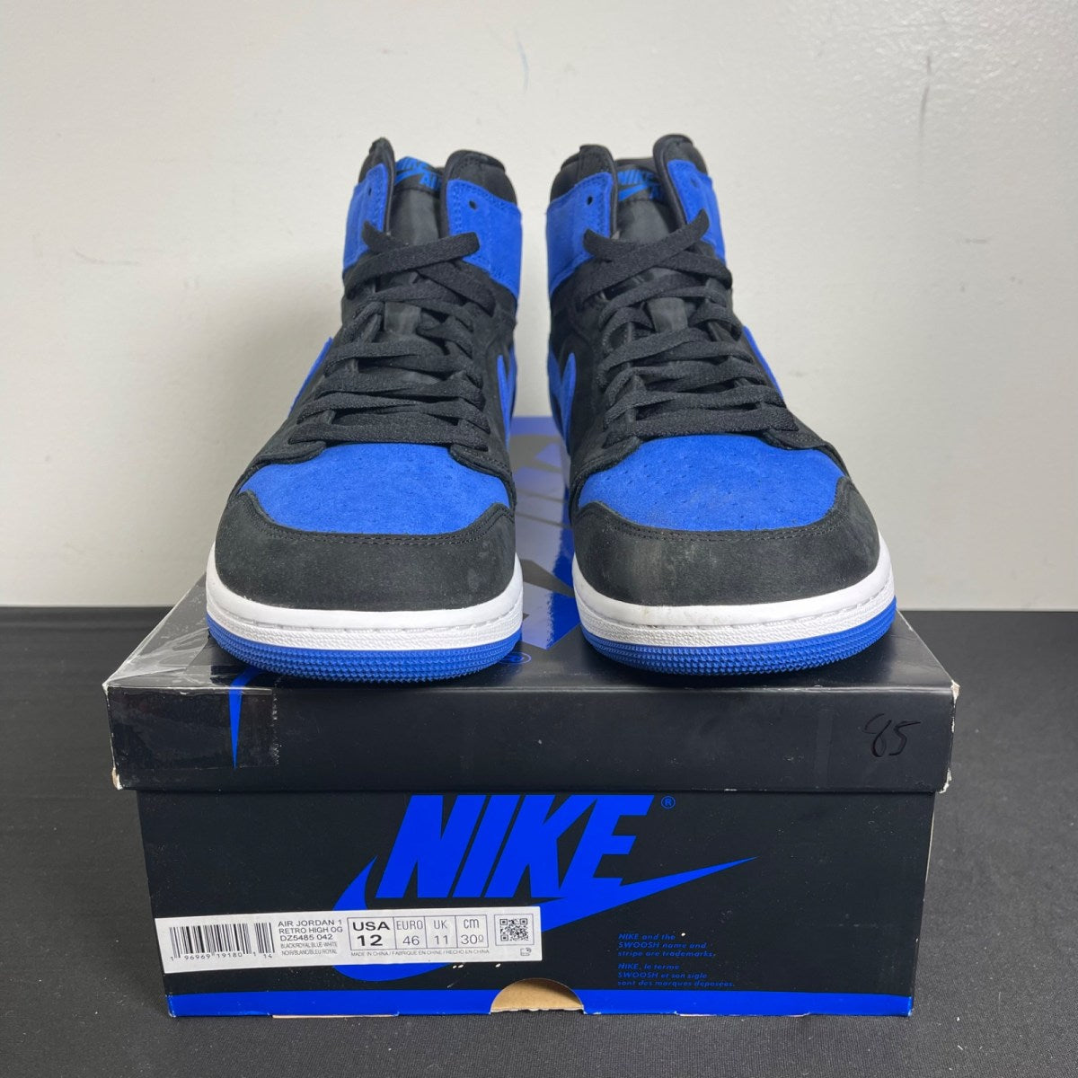 Jordan 1 Retro High OG Royal Reimagined 12 (Moderately Worn Pre-Owned)JordanBlack/Royal Blue/White - Image 2