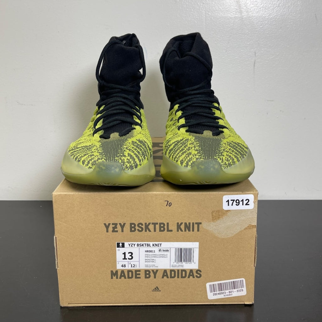adidas Yeezy BSKTBL Knit Energy Glow 13 (Moderately Worn Pre-Owned)adidasEnergy Glow/Black - Image 2