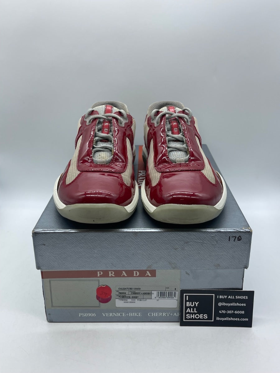 Prada America's Cup 'Red Silver Patent' 8 (Heavily Worn Pre-Owned) - Image 2