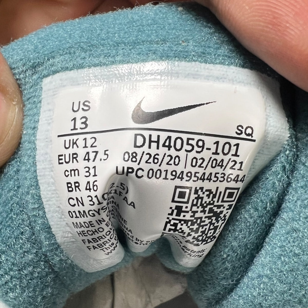 Nike Air Max 1 Dark Teal Green 13 (Lightly Worn Pre-Owned)NikeWhite/Dark Teal Green-Wolf Grey-Black - Image 7