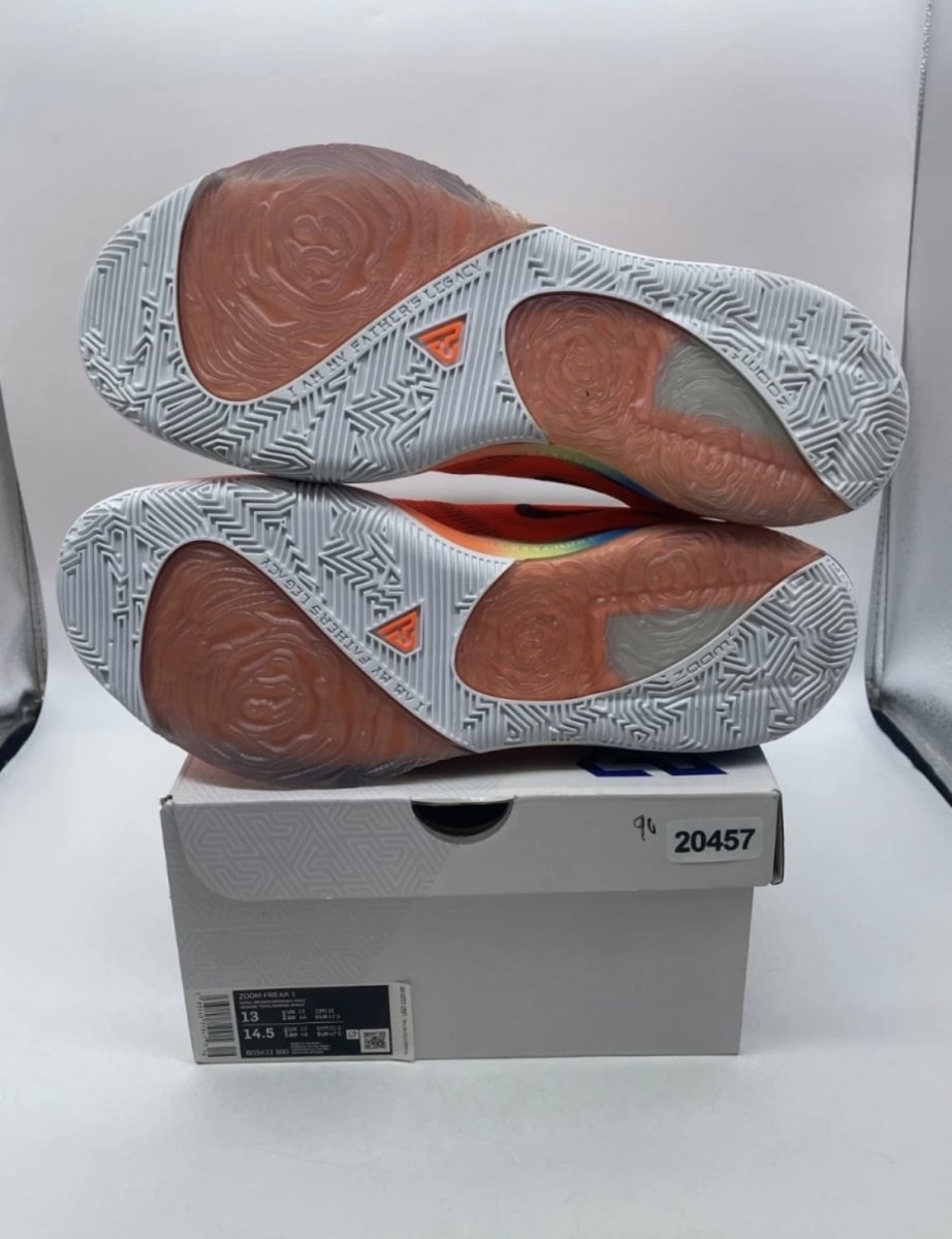 Nike Zoom Freak 1 Antetokounbros 13 (Lightly Worn Pre-Owned)NikeTotal Orange/Midnight Navy-White-Photo Blue - Image 7