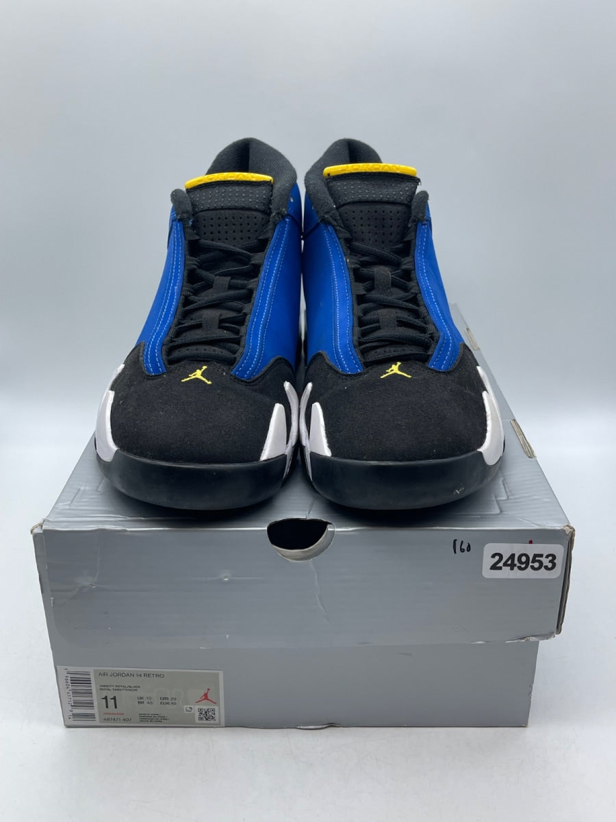 Jordan 14 Retro Laney (2023) 11 (Moderately Worn Pre-Owned)JordanVarsity Royal/Black-Varsity Maize-White - Image 2