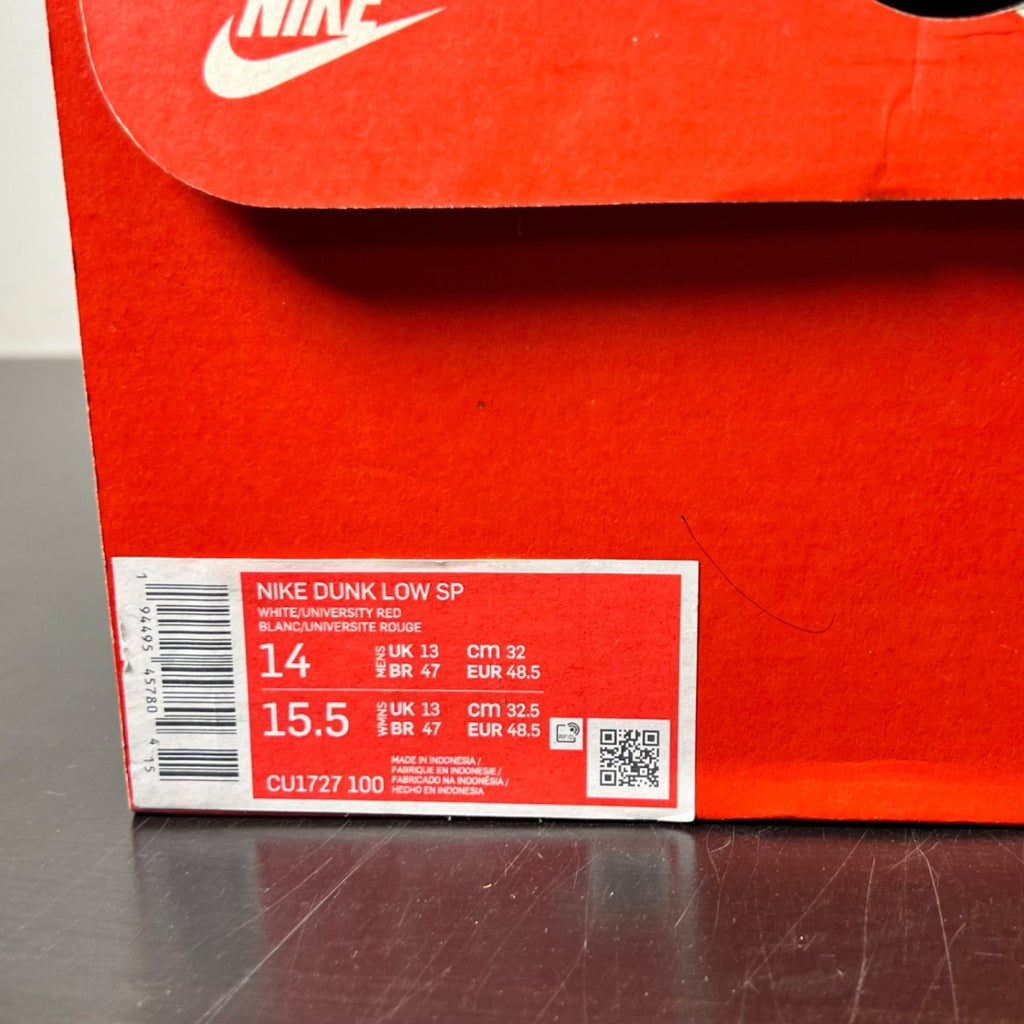 Nike Dunk Low SP St. John's 14 (Lightly Worn Pre-Owned)NikeWhite/University Red - Image 5