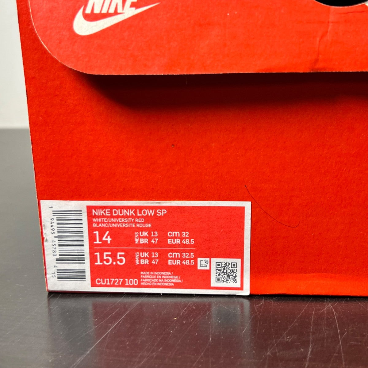 Nike Dunk Low SP St. John's 14 (Lightly Worn Pre-Owned)NikeWhite/University Red - Image 5