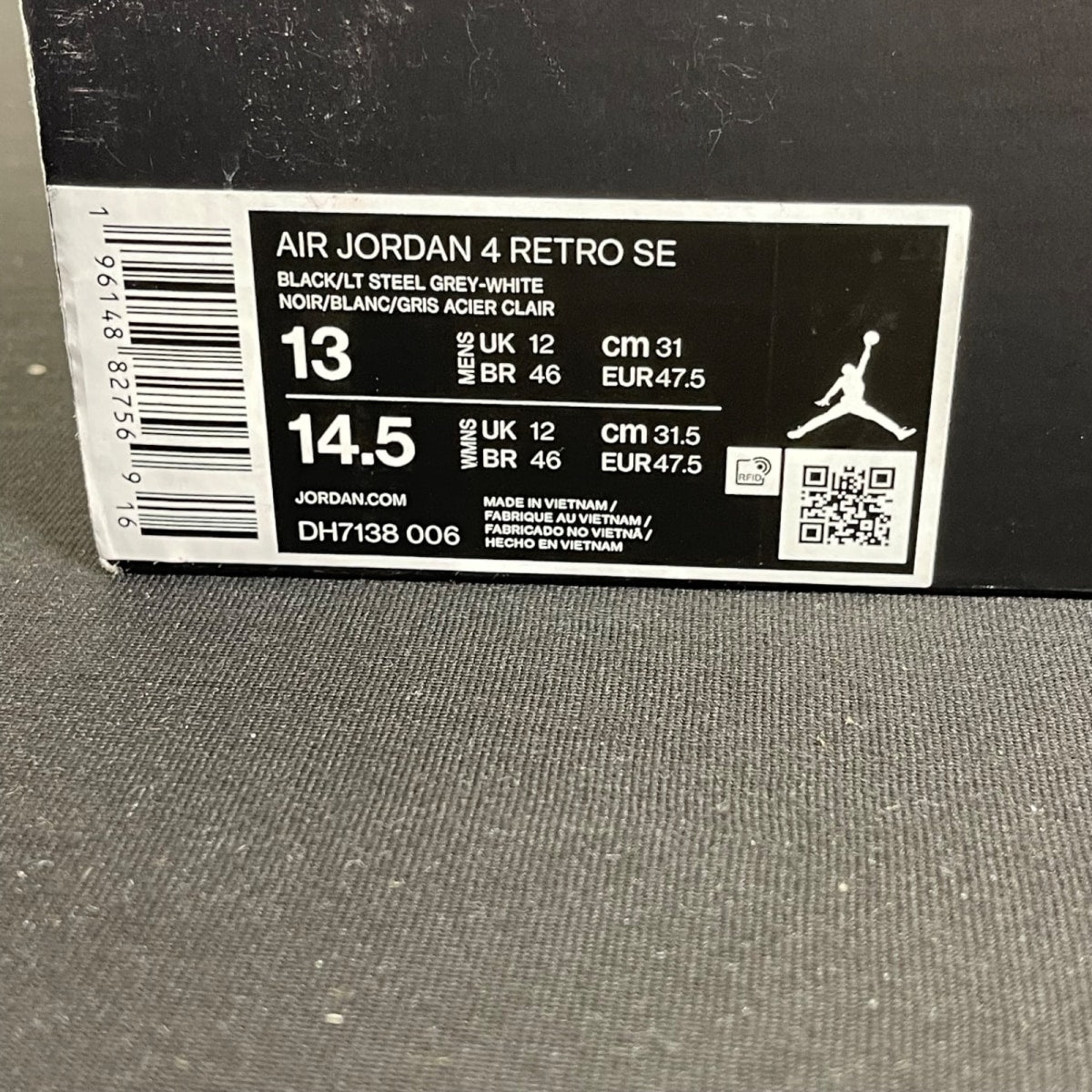 Jordan 4 Retro SE Black Canvas (Size 13) - Image 7