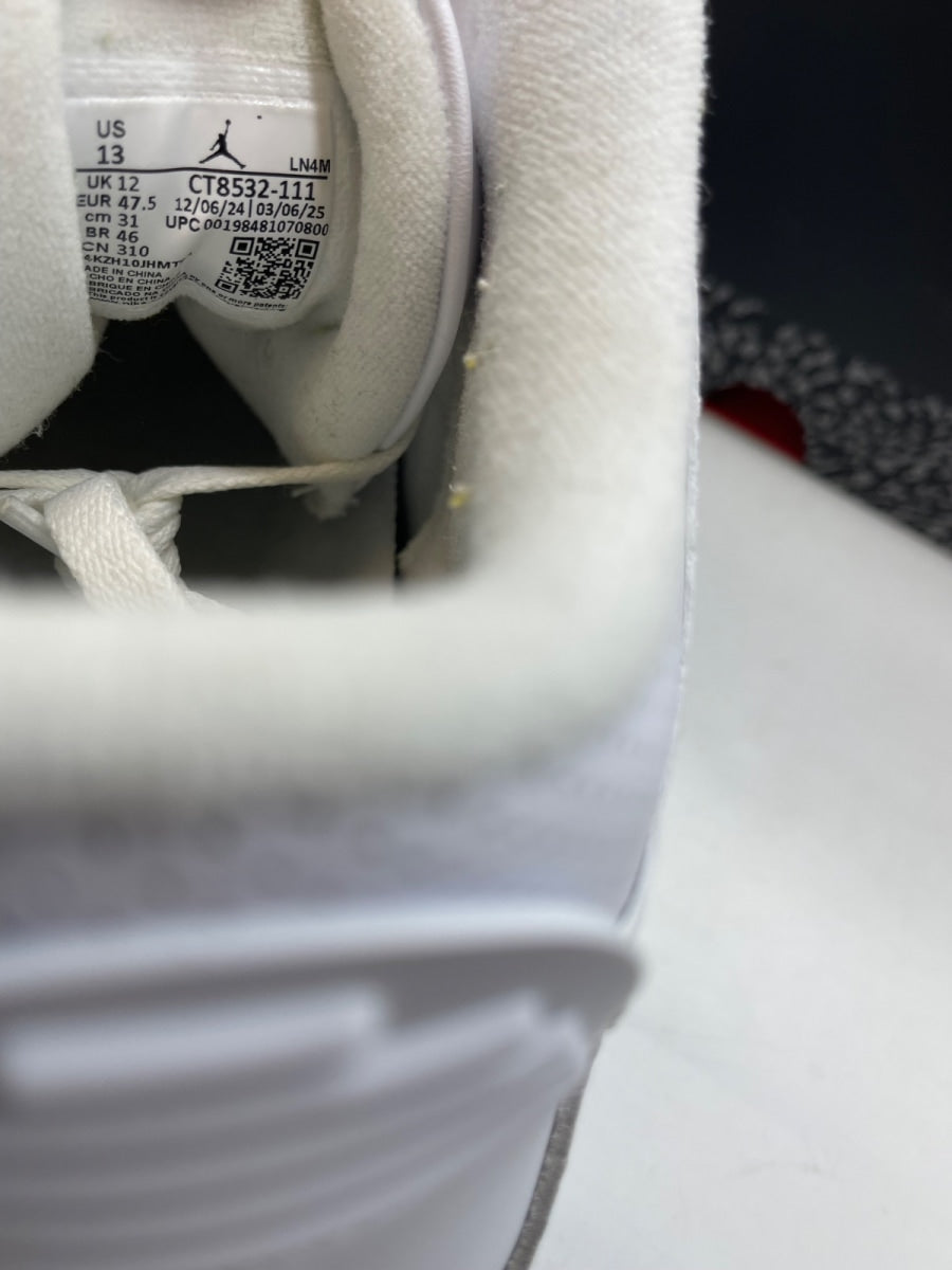 Jordan 3 Retro Pure Money (2025) 13 (Moderately Worn Pre-Owned)JordanWhite/White/Metallic Silver - Image 8