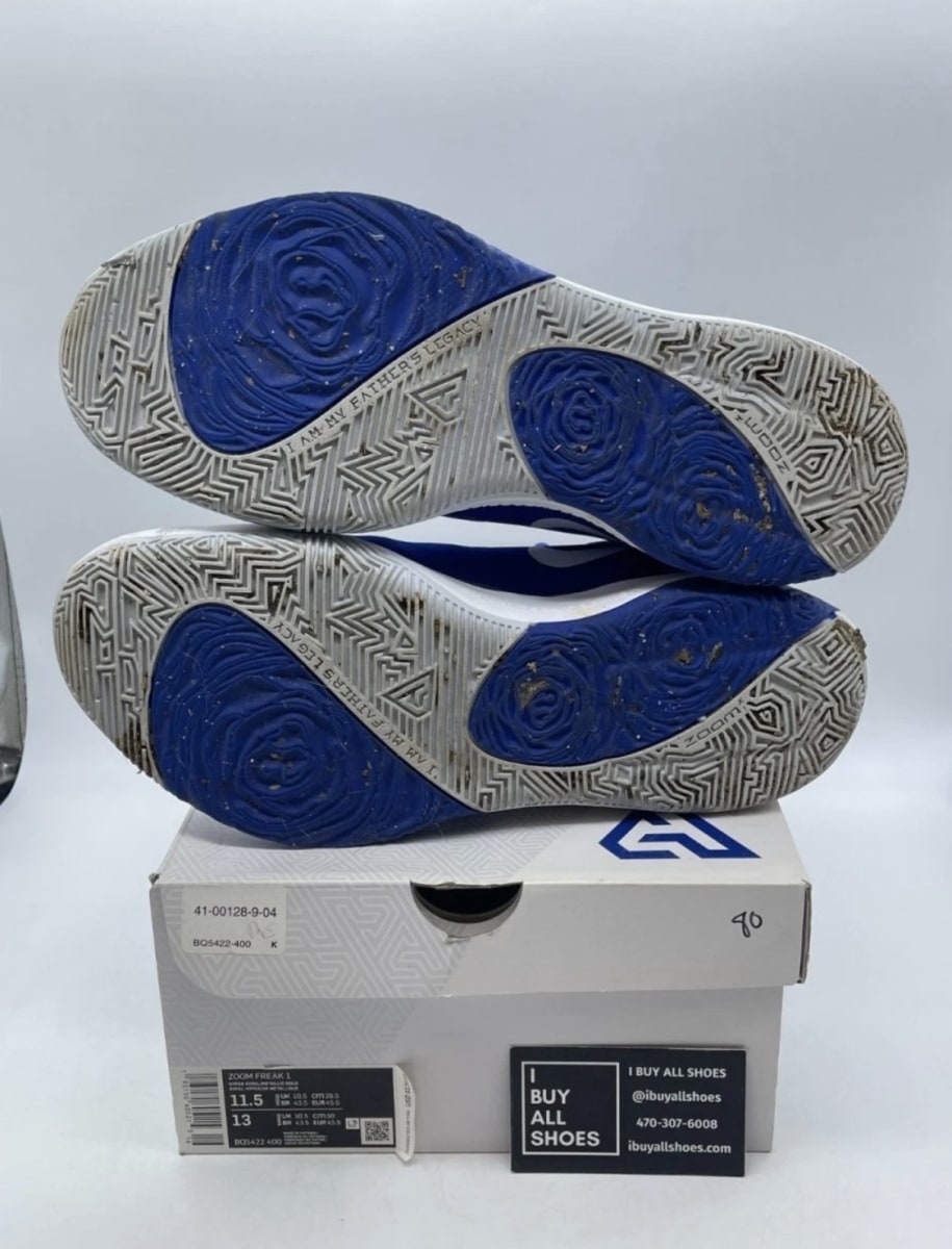 Nike Zoom Freak 1 Greece 11.5 (Lightly Worn Pre-Owned)NikeBlack/Multi-Color-Photo Blue - Image 9