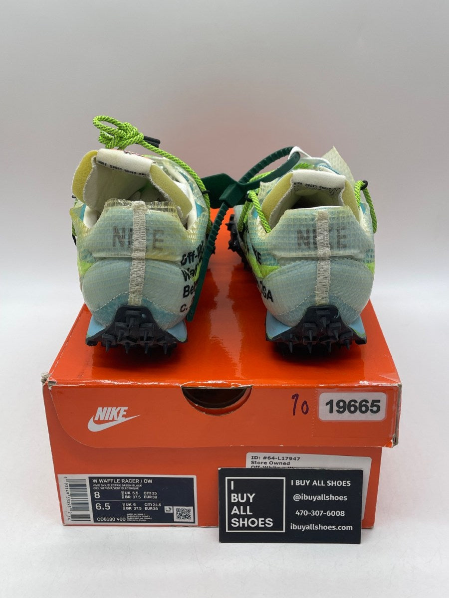 Nike Waffle Racer Off-White Vivid Sky (Women's) 8W (Moderately Worn Pre-Owned) - Image 3